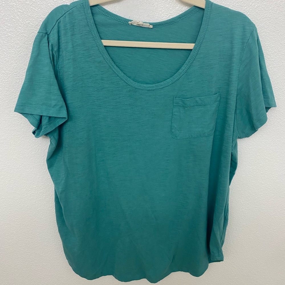 Teal Women's Top with Pocket